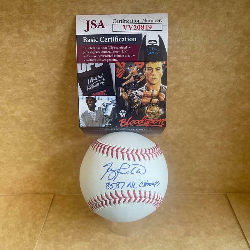TERRY PENDLETON CARDINALS 85,87 NL CHAMPS SIGNED AUTOGRAPHED JSA VV20849