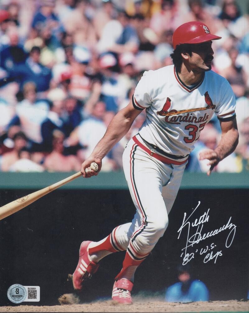 KEITH HERNANDEZ CARDINALS 82 WS CHAMPS SIGNED 8X10 PHOTO BECKETT AUTH