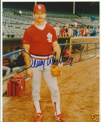 DENNY WALLING ST. LOUIS CARDINALS SIGNED 8X10 PHOTO COA