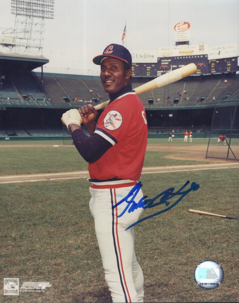 RICO CARTY  INDIANS SIGNED AUTOGRAPHED 8X10 PHOTO W/ COA
