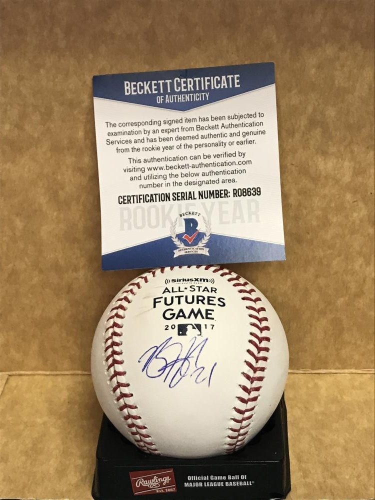 BRENT HONEYWELL TAMPA BAY RAYS ROOKIE YEAR SIGNED 2017 FUTURES  BECKETT R08639