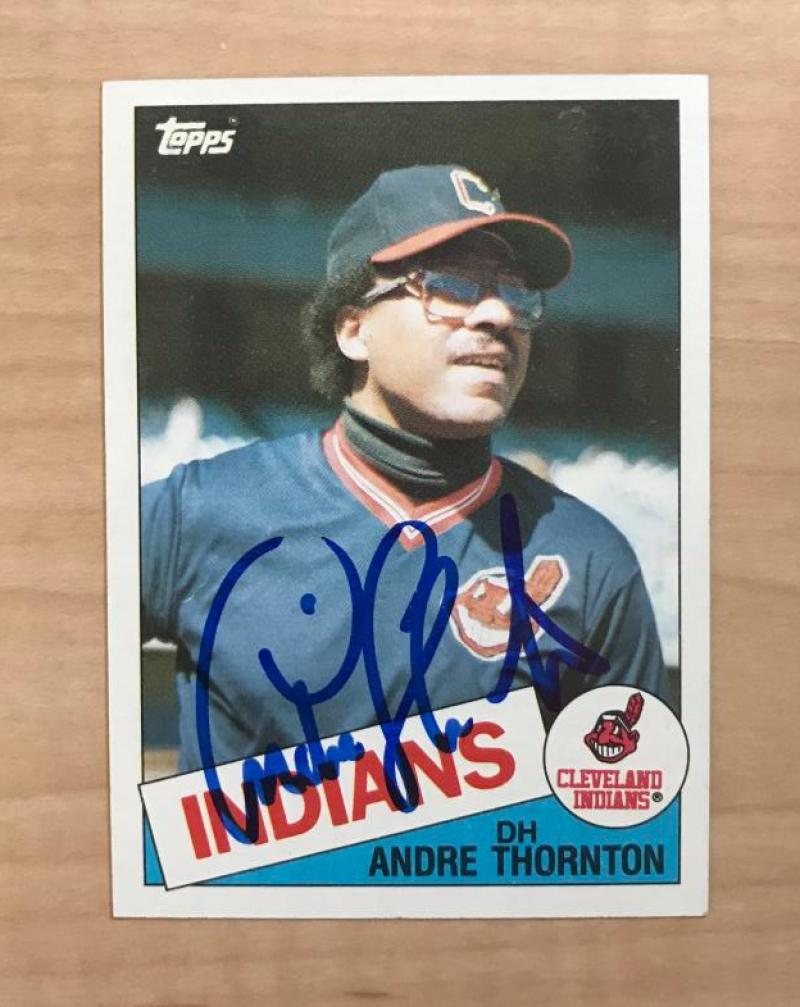 ANDRE THORNTON CLEVELAND INDIANS SIGNED AUTOGRAPHED 1985 TOPPS CARD #475 W/COA