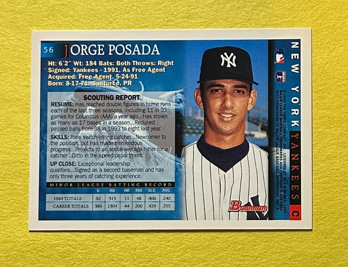 1995 BOWMAN JORGE POSADA #56 YANKEES