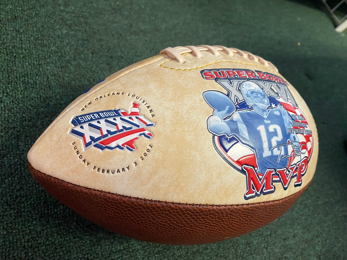 TOM BRADY #12 SUPER BOWL XXXVI MVP COLLECTIBLE FULL SIZE FOOTBALL RARE