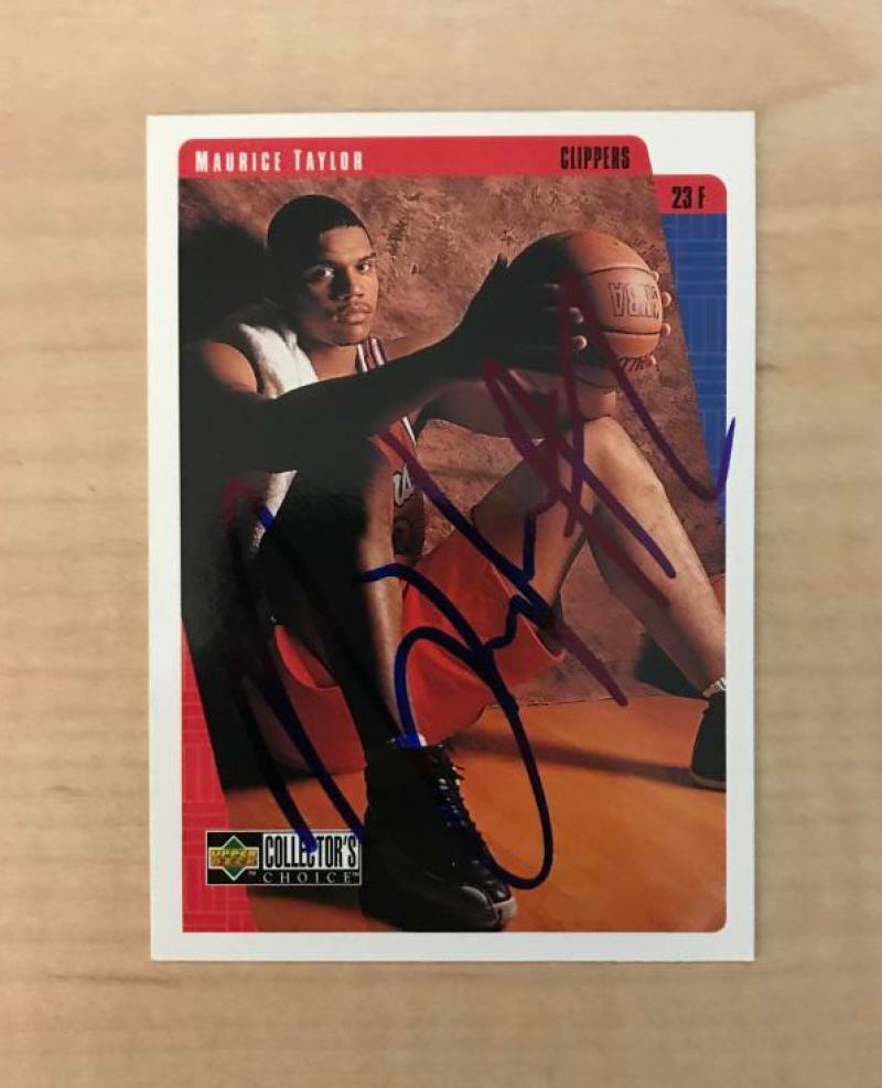 MAURICE TAYLOR LOS ANGELES CLIPPERS SIGNED 97-98 UPPER DECK CARD #263 W/COA