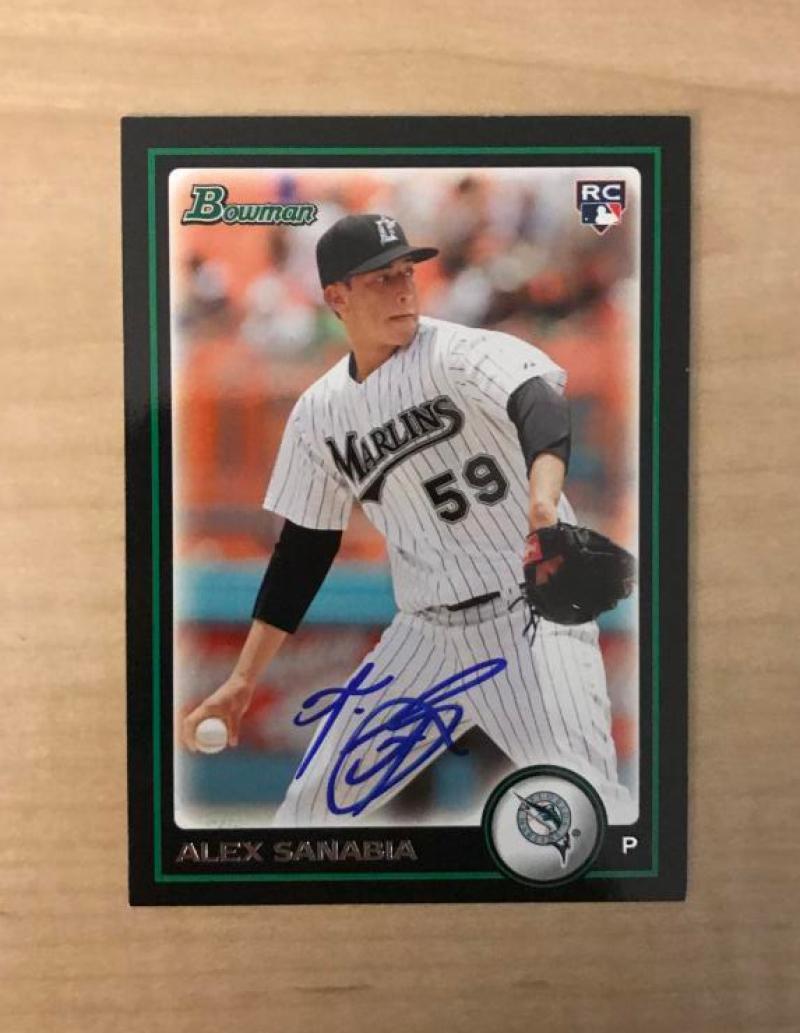 ALEX SANABIA FLORIDA MARLINS SIGNED AUTOGRAPHED 2010 BOWMAN CARD #BDP60 W/COA
