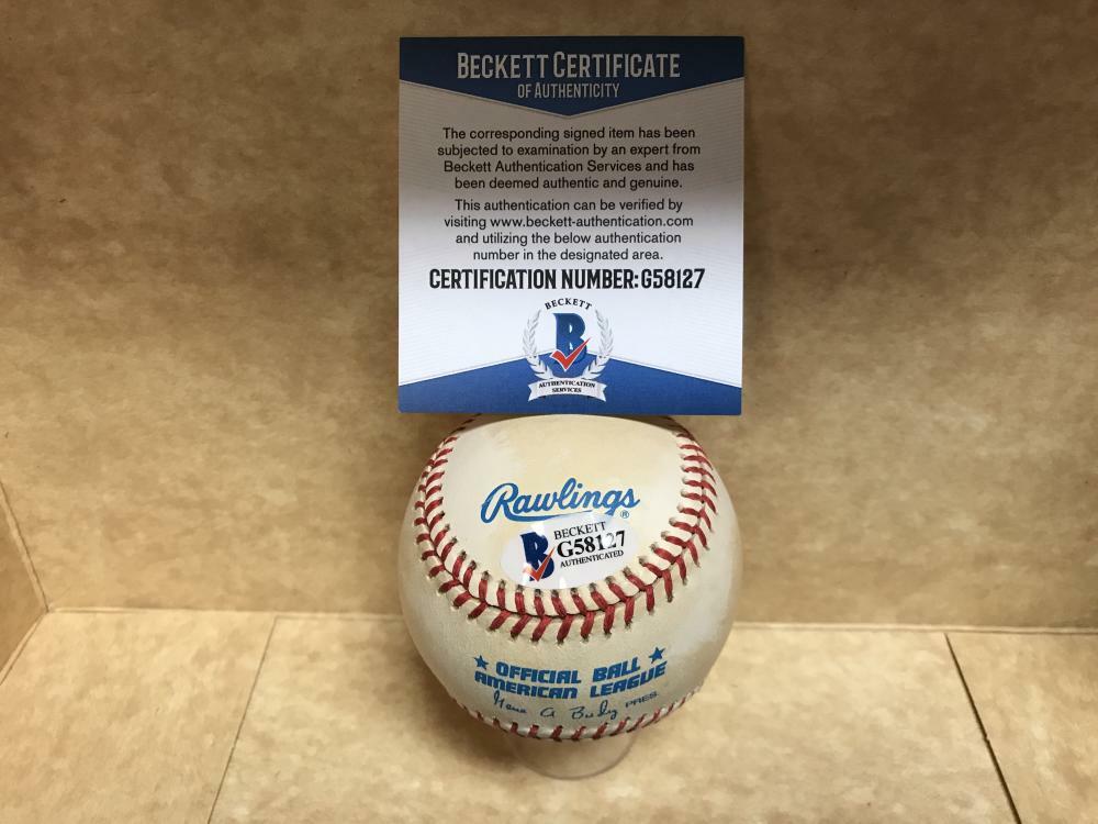 PETER UEBERROTH BASEBALL COMMISSIONER SIGNED A.L. BASEBALL BECKETT G58127