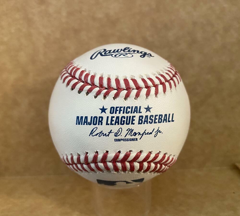 AARON BLAIR ATLANTA BRAVES AUTOGRAPHED M.L. BASEBALL W/ COA