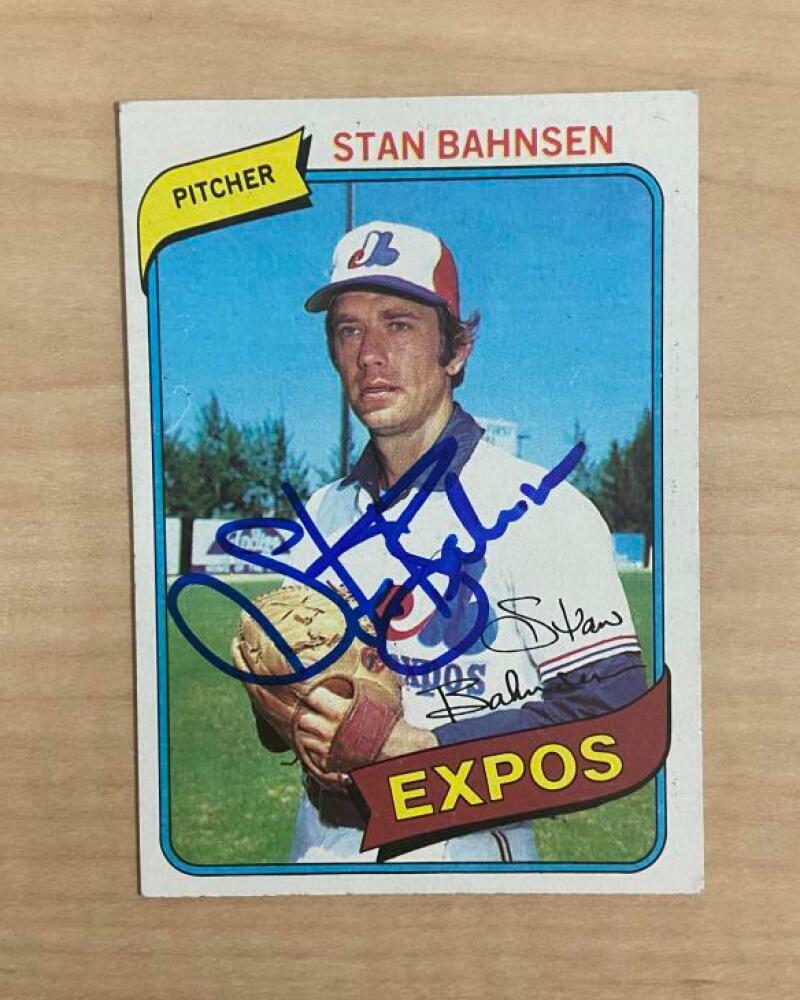 STAN BAHNSEN MONTREAL EXPOS SIGNED AUTOGRAPHED 1980 TOPPS CARD #653 W/COA