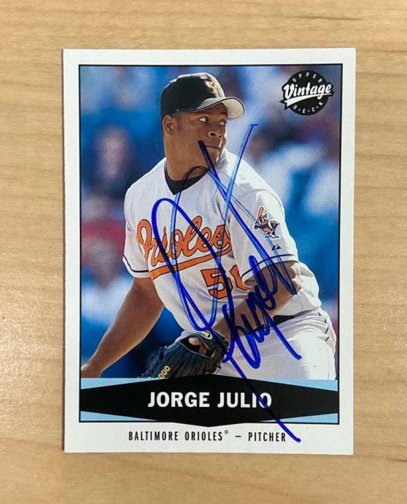 JORGE JULIO BALTIMORE ORIOLES SIGNED AUTOGRAPHED 2004 UPPER DECK CARD #163 W/COA