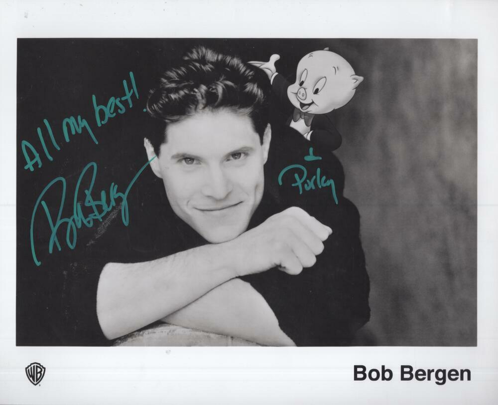 BOB BERGEN PORKY PIG SIGNED AUTOGRAPHED 8X10 PHOTO W/ COA
