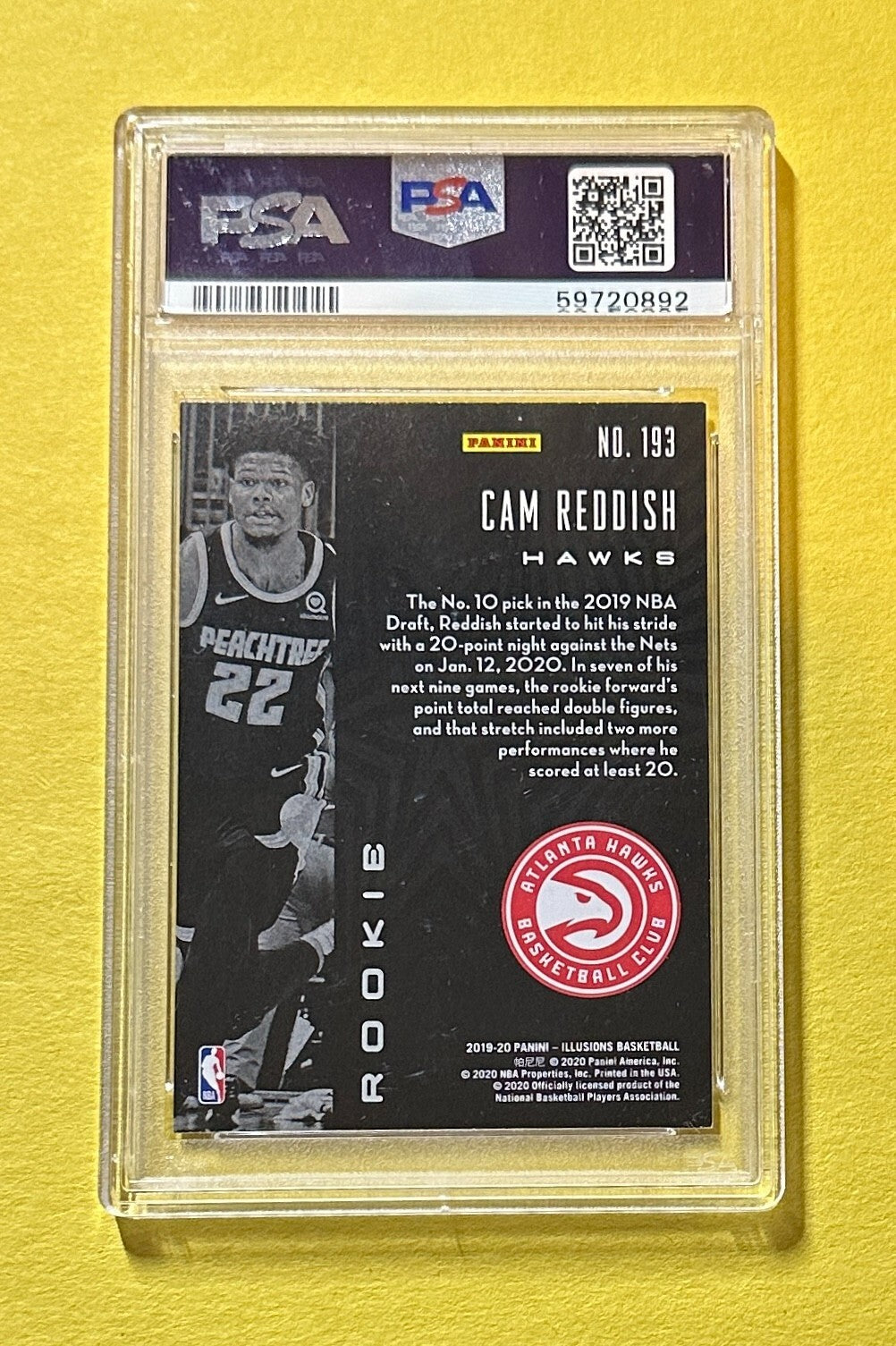 2019-20 PANINI ILLUSIONS CAM REDDISH ROOKIE CARD #193 PSA MINT 9 LAKERS