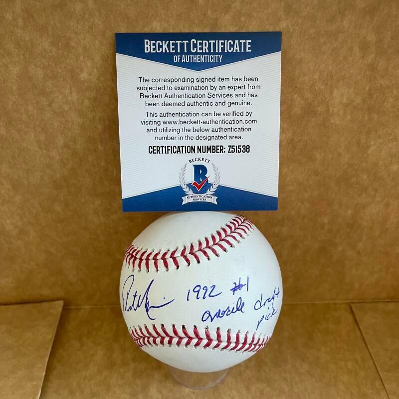 PHIL NEVIN 1992 @1 DRAFT PICK SIGNED AUTO M.L. BASEBALL BECKETT Z51536