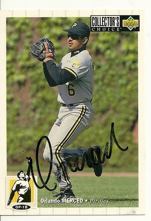 ORLANDO MERCED PITTSBURGH PIRATES SIGNED AUTO 1993 UPPER DECK CARD #204 W/COA