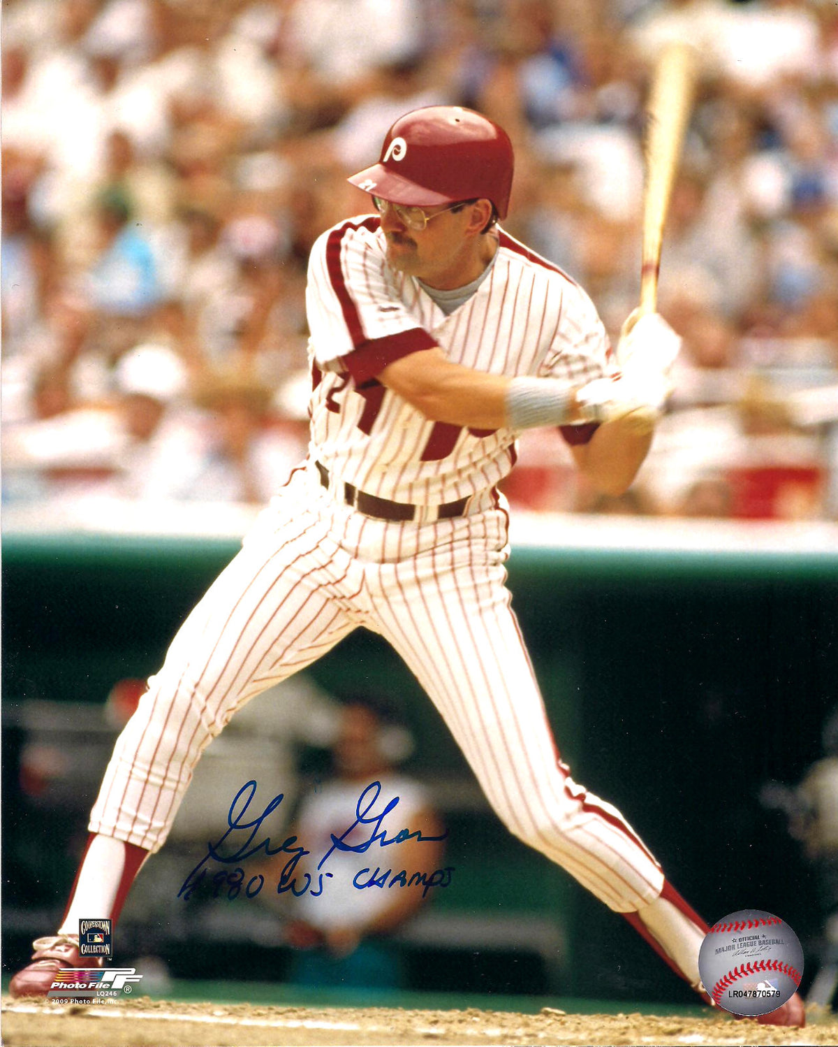 GREG GROSS PHILADELPHIA PHILLIES 1980 WS CHAMPS AUTOGRAPHED 8X10 PHOTO W/COA
