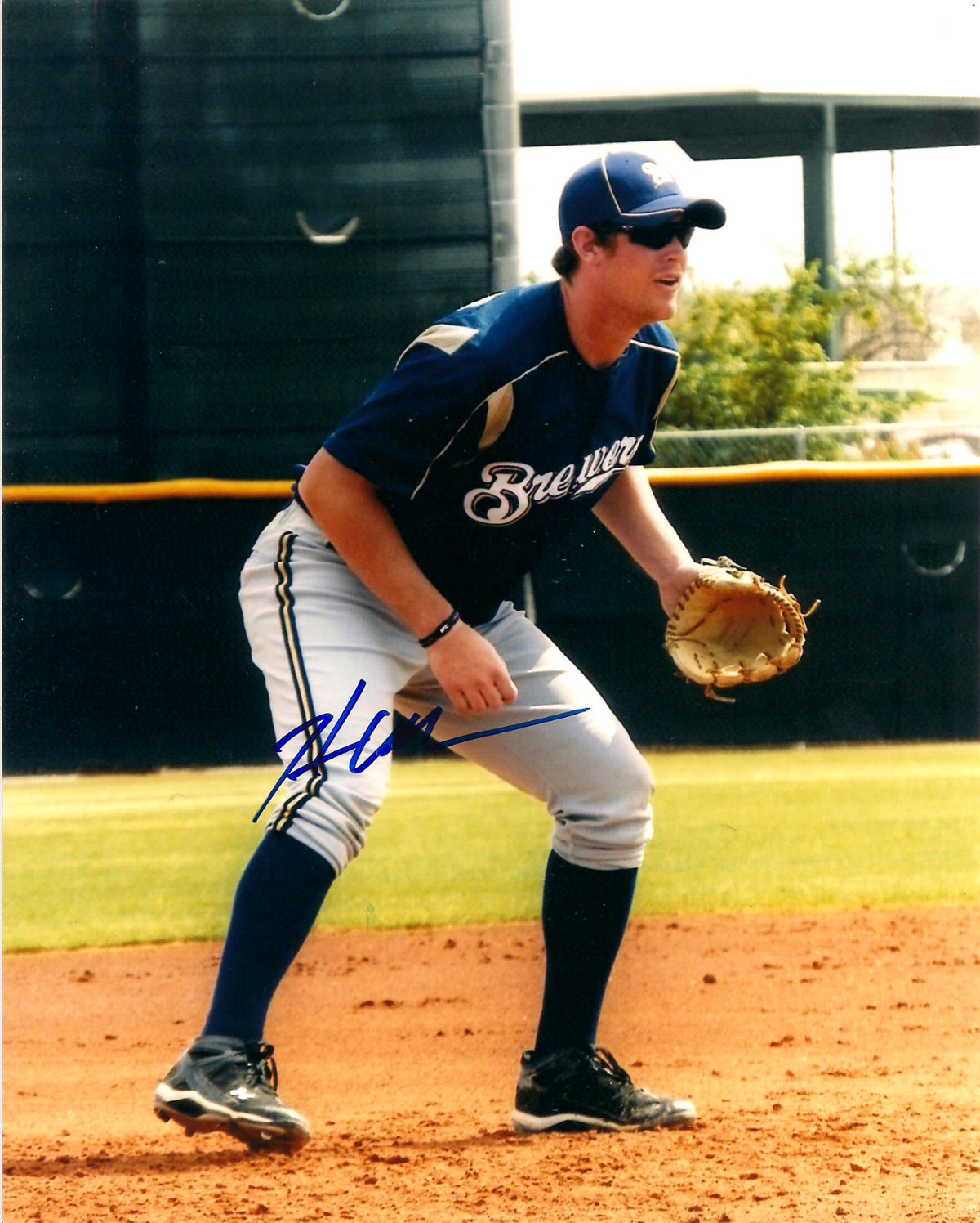 HUNTER MORRIS MILWAUKEE BREWERS SIGNED AUTOGRAPHED 8X10 PHOTO W/COA