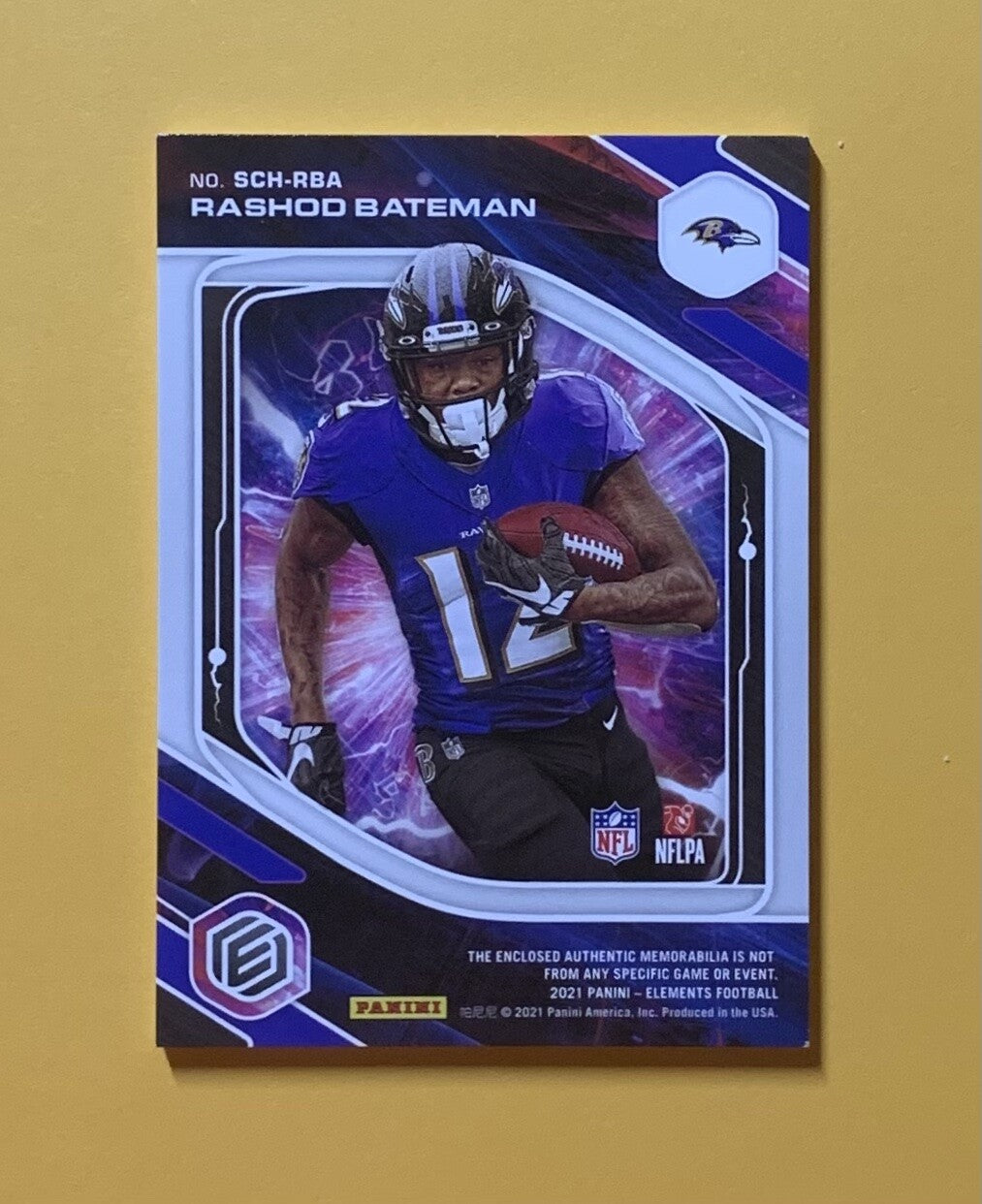 2021 PANINI ELEMENTS RASHOD BATEMAN SUPERCHARGED ROOKIE RELIC /47 #SCH-RBA