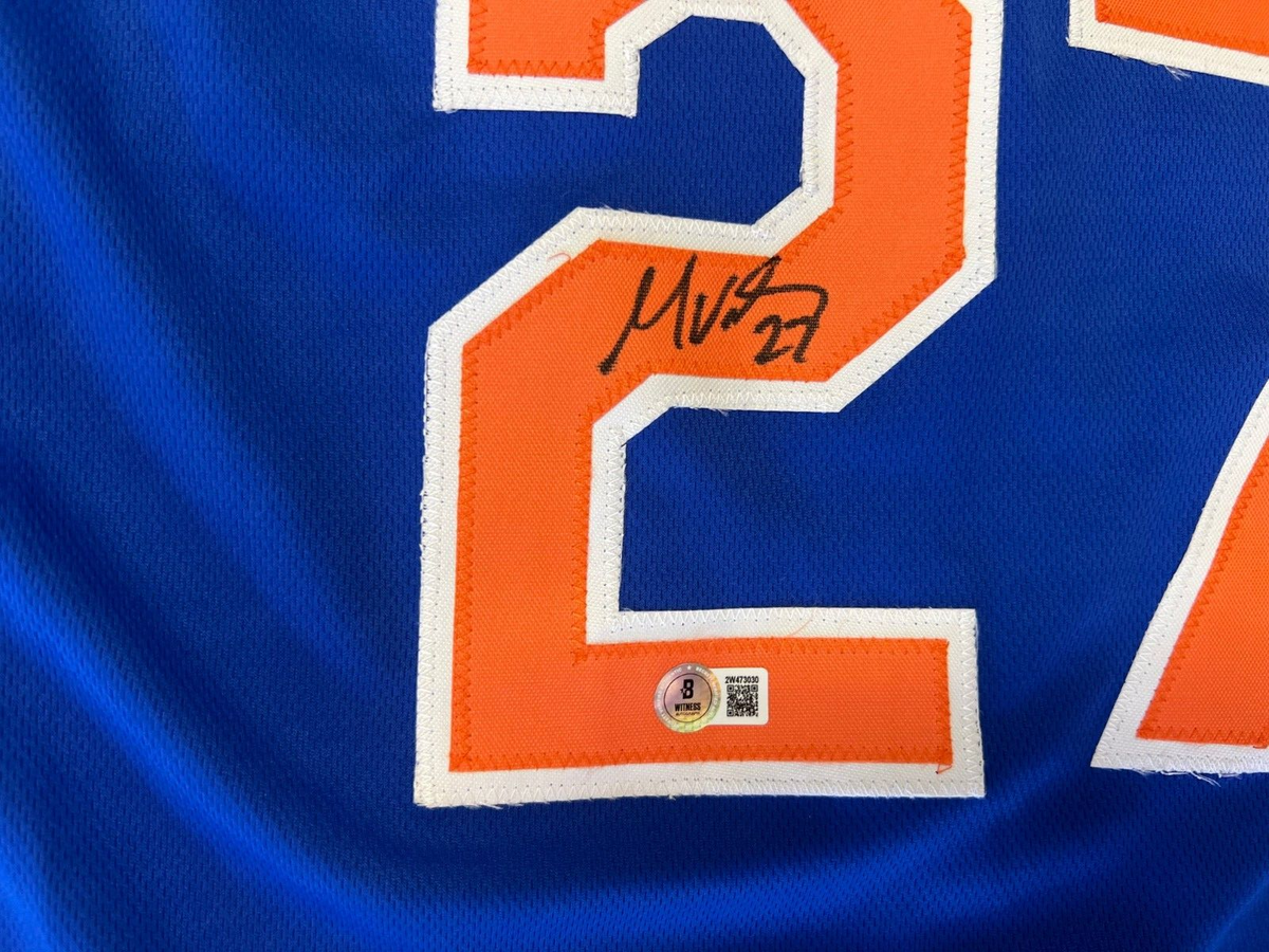 MARK VIENTOS NEW YORK METS SIGNED AUTOGRAPH BLUE CUSTOM JERSEY SZ XL BECKETT *
