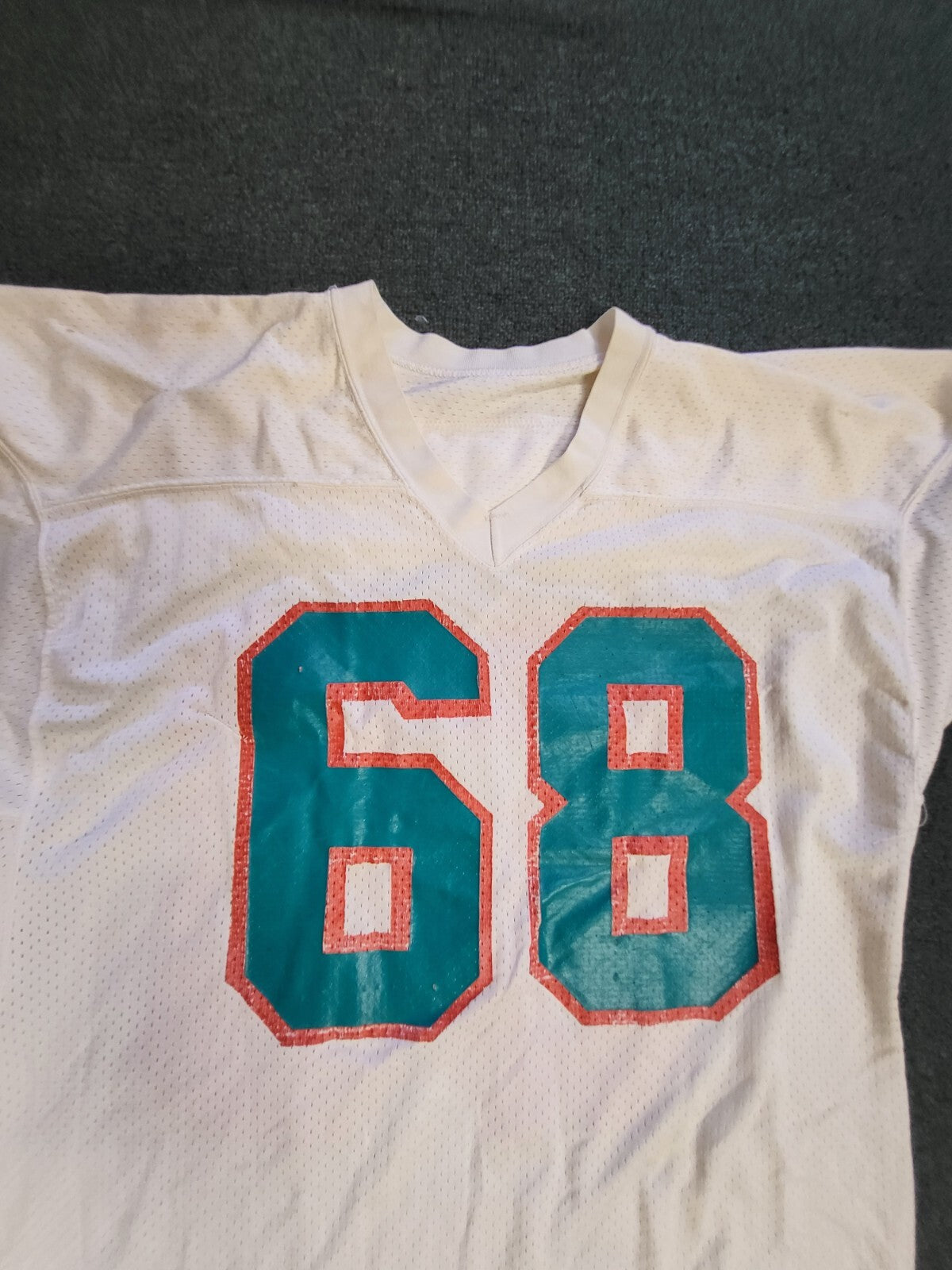 VINTAGE ERIC LAAKSO #68 MIAMI DOLPHINS PRACTICE PLAYER WORN OFFICIAL JERSEY RARE