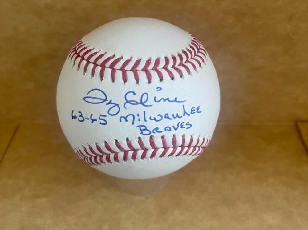 TY CLINE 63-65 MILWAUKEE BRAVES SIGNED AUTO M.L.BASEBALL BECKETT AUTHENTICATED