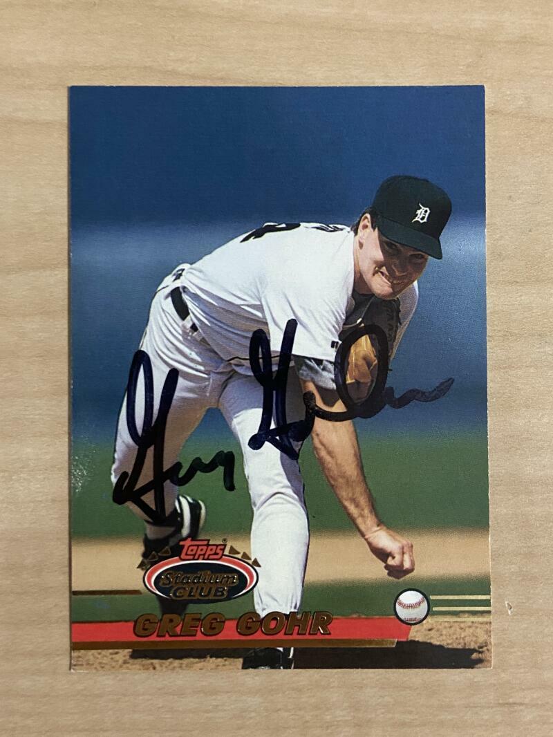 GREG GOHR DETROIT TIGERS SIGNED AUTOGRAPHED 1993 TOPPS CARD #685 W/COA