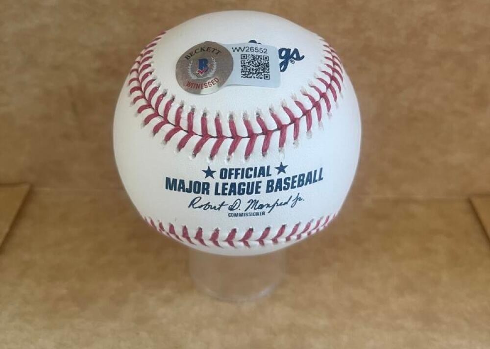 TAJ BRADLEY RAYS SIGNED AUTO M.L. BASEBALL BECKETT AUTH