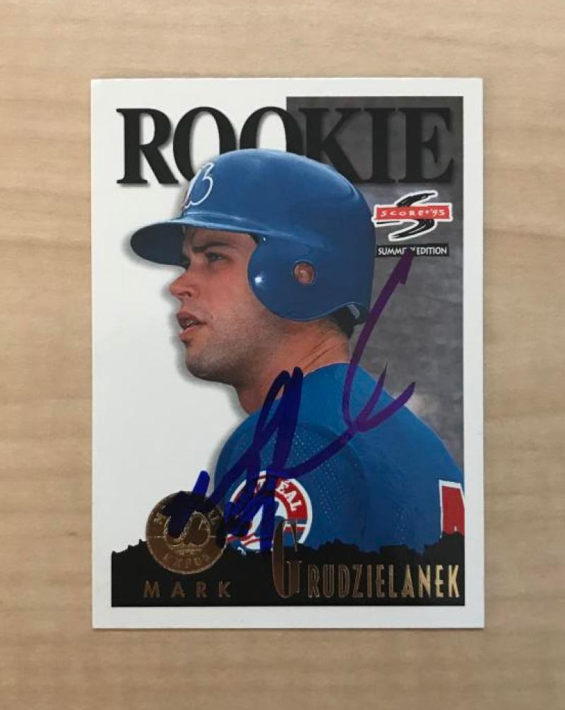 MARK GRUDZIELANEK MONTREAL EXPOS SIGNED AUTOGRAPHED 1995 SCORE CARD #124 W/COA
