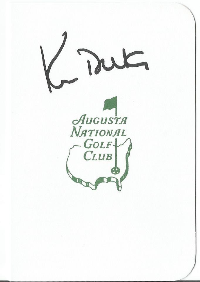 KEN DUKE PGA SIGNED AUTOGRAPHED MASTERS SCORECARD W/COA