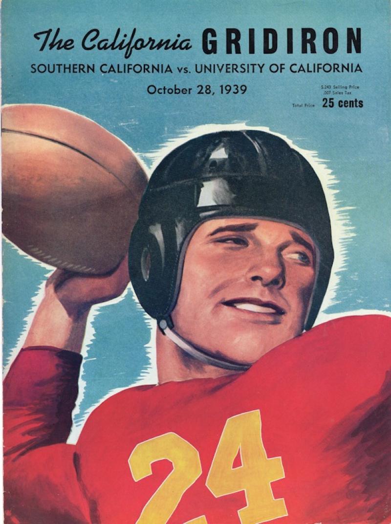 THE CALIFORNIA GRIDIRON SOUTHERN CAL VS CAL VINTAGE PROGRAM 10/28/39 MINT