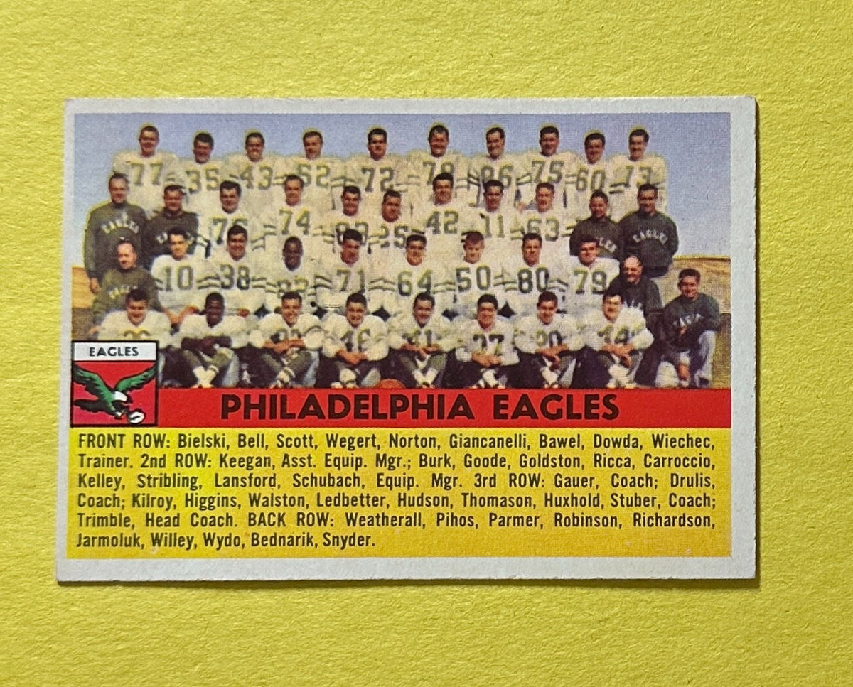 1956 TOPPS PHILADELPHIA EAGLES TEAM CARD #40