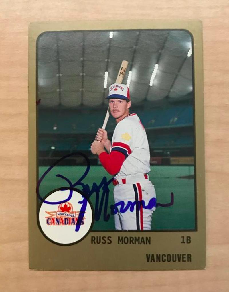 RUSS MORMAN VANCOUVER CANADIANS SIGNED AUTOGRAPHED 1988 PROCARDS CARD #760 W/COA