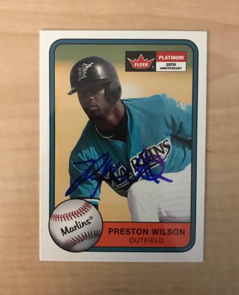 PRESTON WILSON FLORIDA MARLINS SIGNED AUTOGRAPHED 2001 FLEER CARD #226 W/COA 