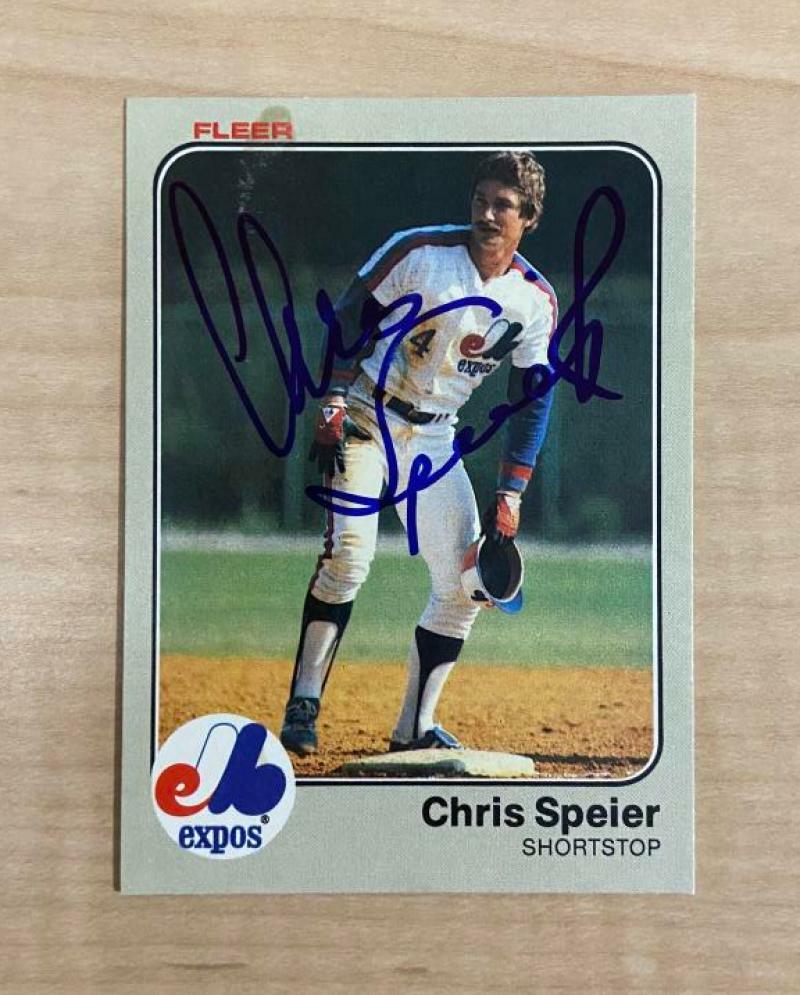CHRIS SPEIER MONTREAL EXPOS SIGNED AUTOGRAPHED 1983 FLEER CARD #298 W/COA