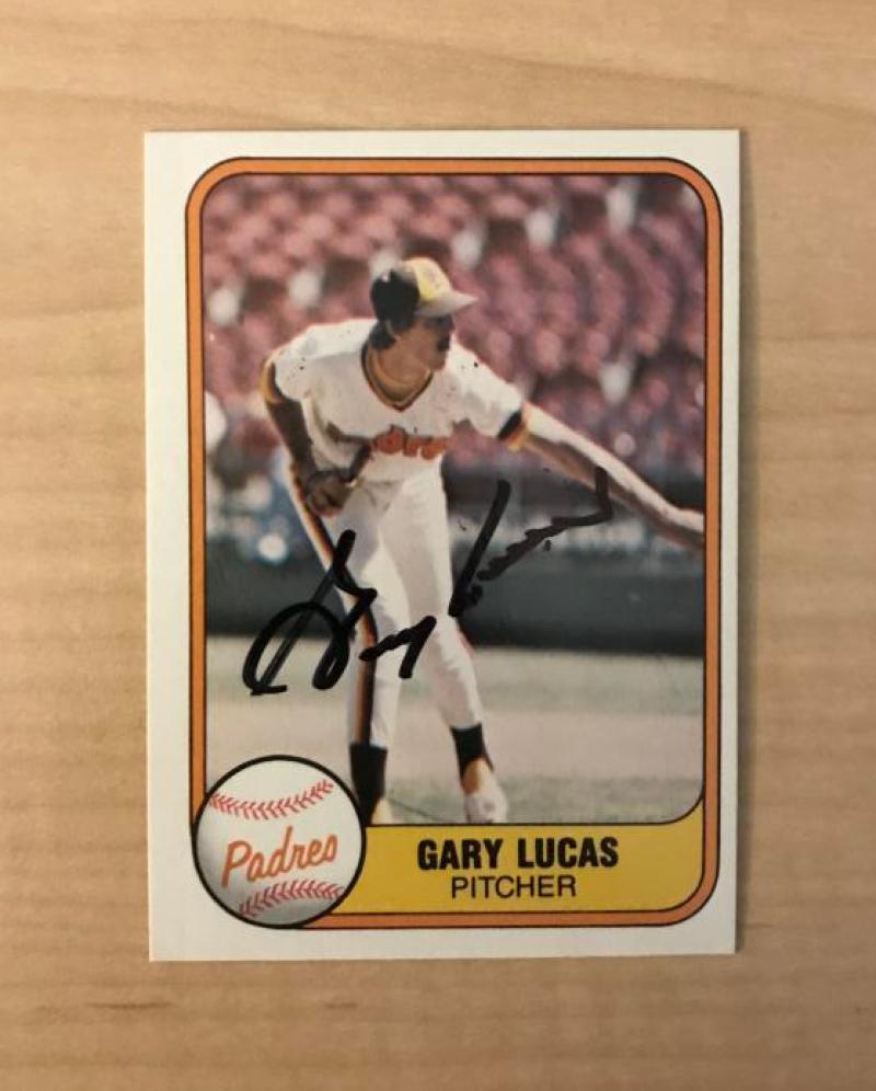 GARY LUCAS SAN DIEGO PADRES SIGNED AUTOGRAPHED 1981 FLEER CARD #502 W/COA