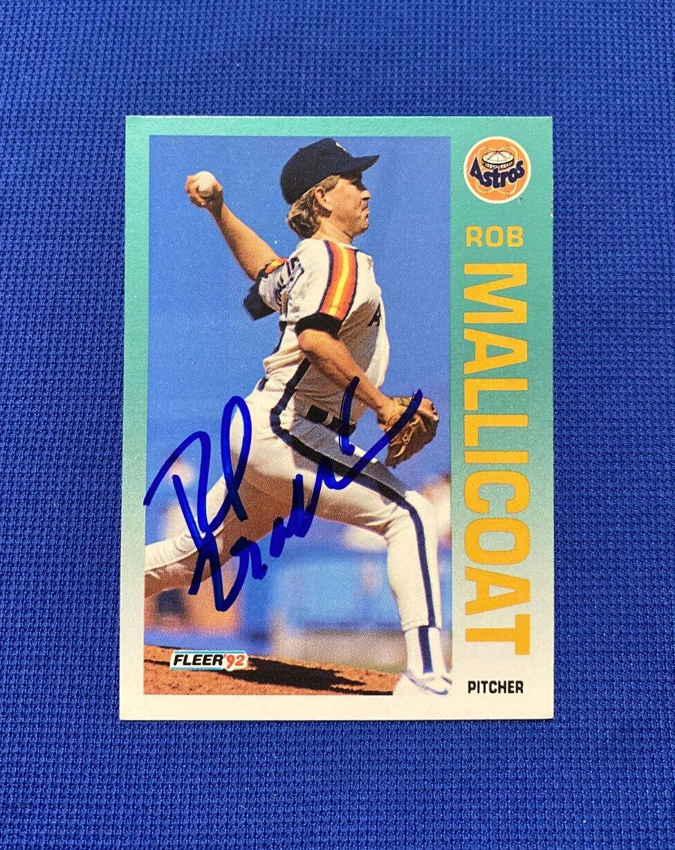 1992 FLEER ROB MALLICOAT HOUSTON ASTROS SIGNED AUTOGRAPHED #440 CARD W/COA