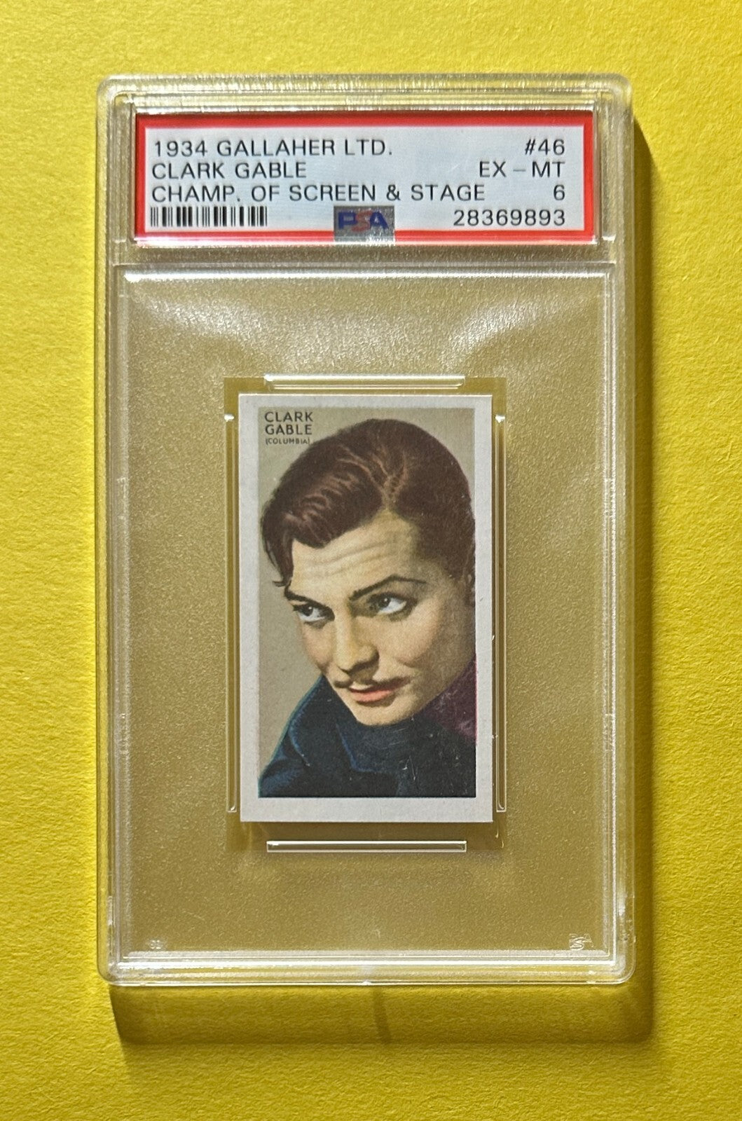 1934 GALLAHER LTD CLARK GABLE CHAMP OF SCREEN & STAGE #46 PSA EX-MT 6