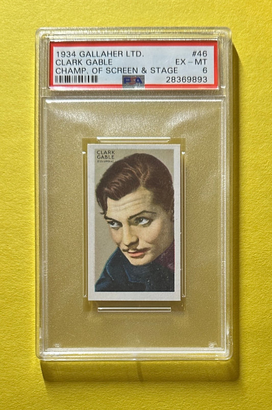 1934 GALLAHER LTD CLARK GABLE CHAMP OF SCREEN & STAGE #46 PSA EX-MT 6