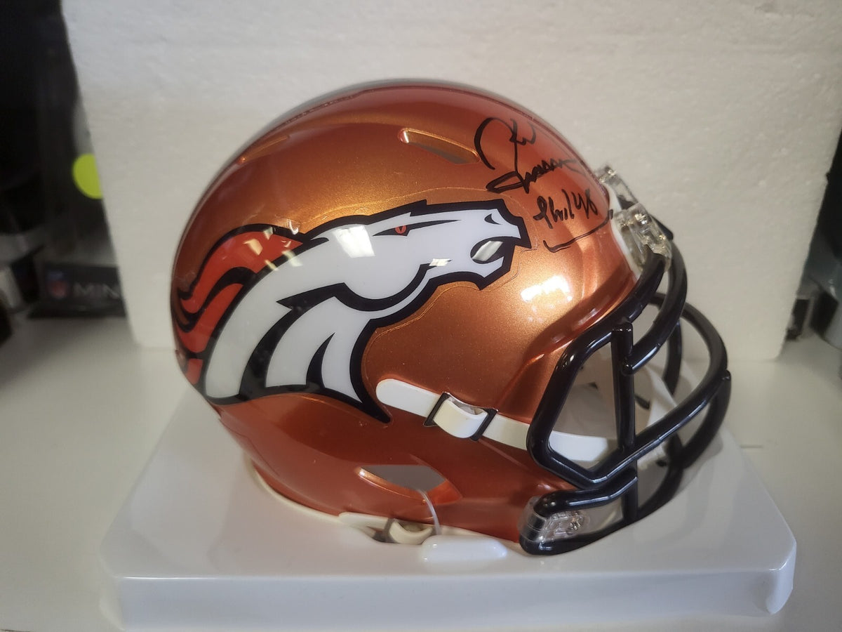 KARL MECKLENBURG DENVER BRONCOS SIGNED AUTO FLASH MINI HELMET JSA #AH66122