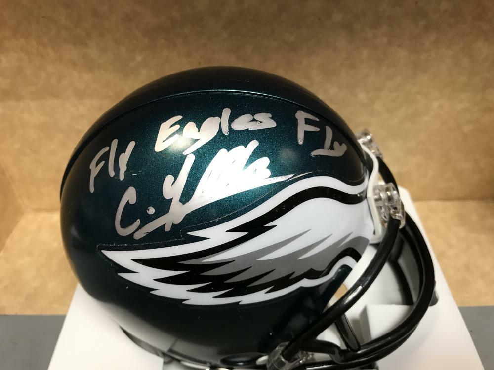 CRE'VON LEBLANC EAGLES "FLY EAGLES FLY" SIGNED RIDDELL MINI HELMET W/ COA
