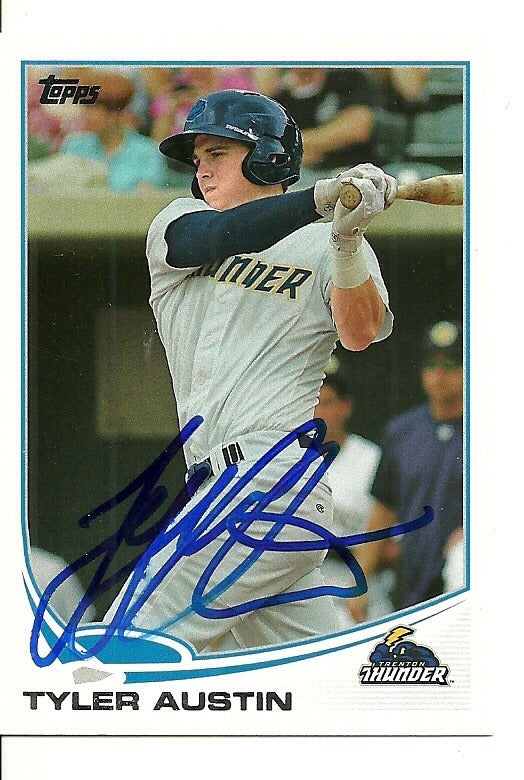 TYLER AUSTIN TRENTON THUNDER SIGNED AUTO 2014 TOPPS CARD #59 W/COA