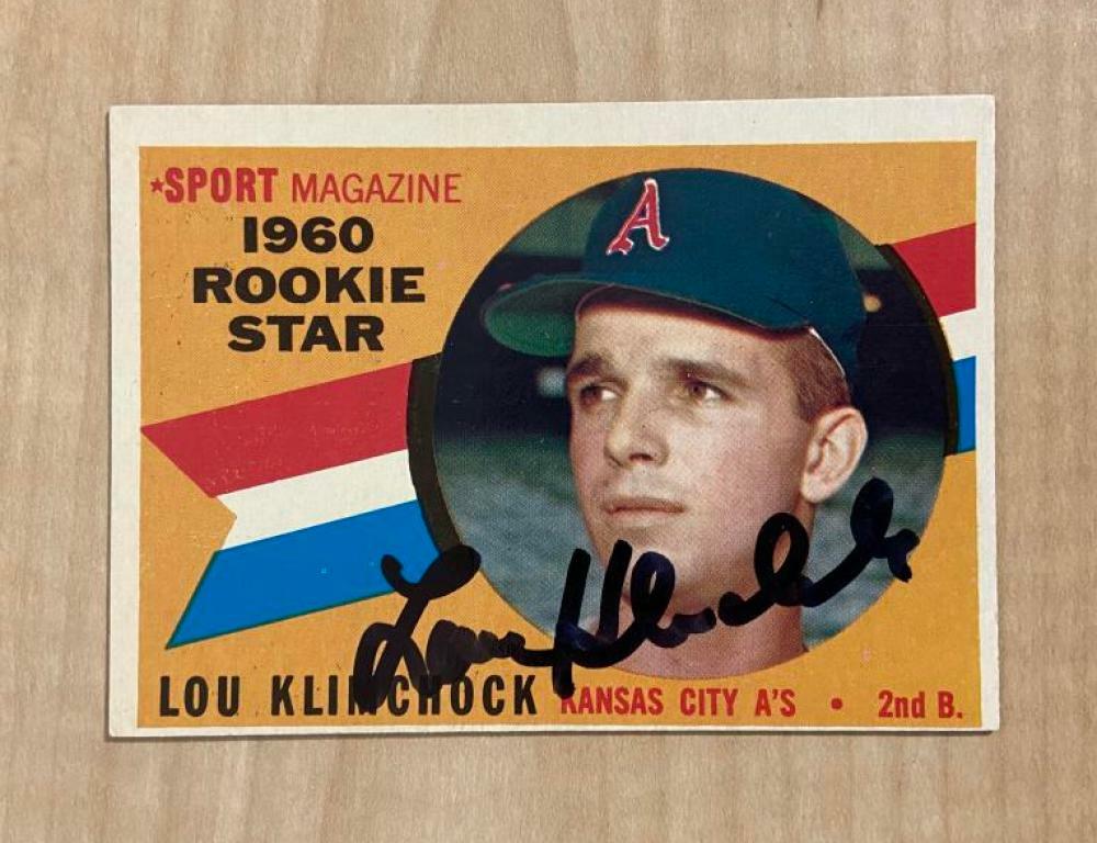 LOU KLIMCHOCK KANSAS CITY ROYALS SIGNED AUTOGRAPHED 1960 TOPPS CARD #137 W/COA 