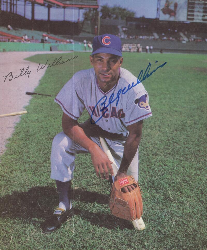 BILLY WILLIAMS CUBS SIGNED AUTOGRAPHED 8X10 PHOTO  W/ COA 