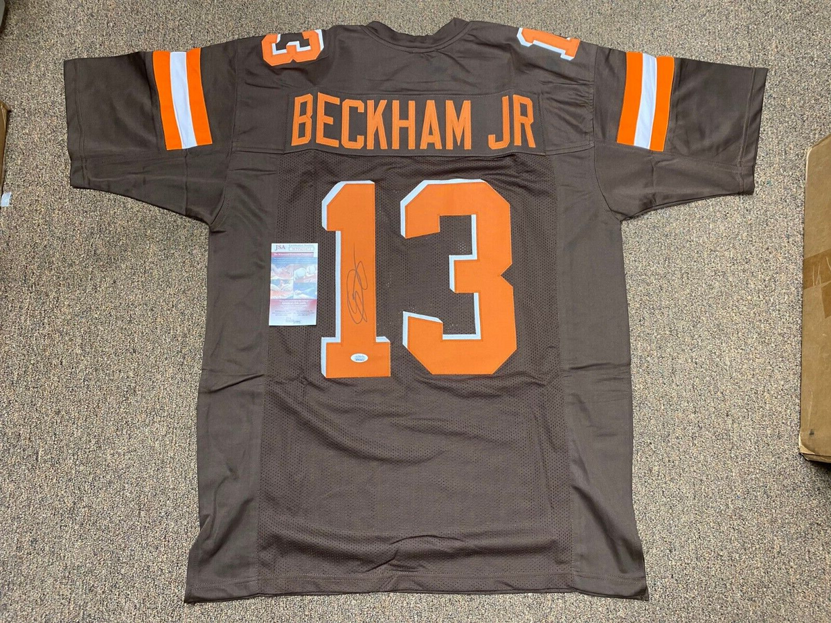 ODELL BECKHAM JR #13 CLEVELAND BROWNS SIGNED AUTOGRAPHED CUSTOM JERSEY SZ XL JSA