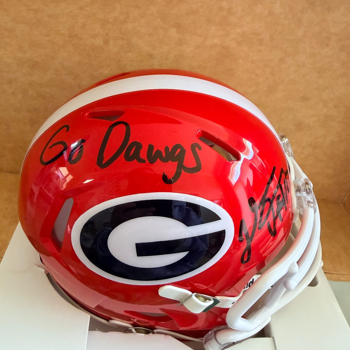 THOMAS DAVIS GEORGIA "GO DAWGS" SIGNED MINI HELMET BECKETT