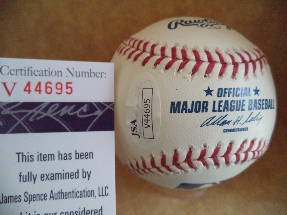 JULIO TEHERAN BRAVES MLB DEBUT SIGNED AUTOGRAPHED M.L. BASEBALL JSA V44695