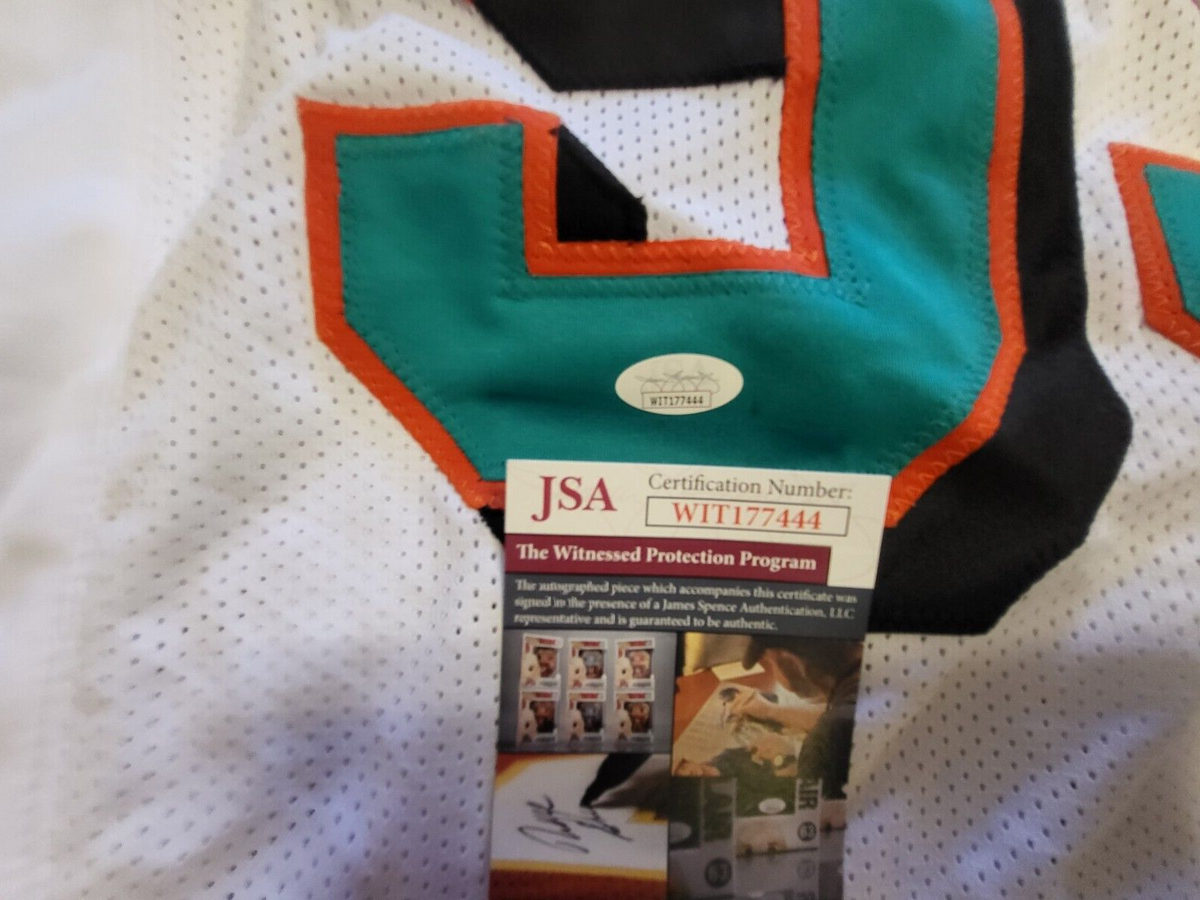 JASON TAYLOR #99 MIAMI DOLPHINS SIGNED AUTOGRAPHED WHITE JERSEY JSA COA *