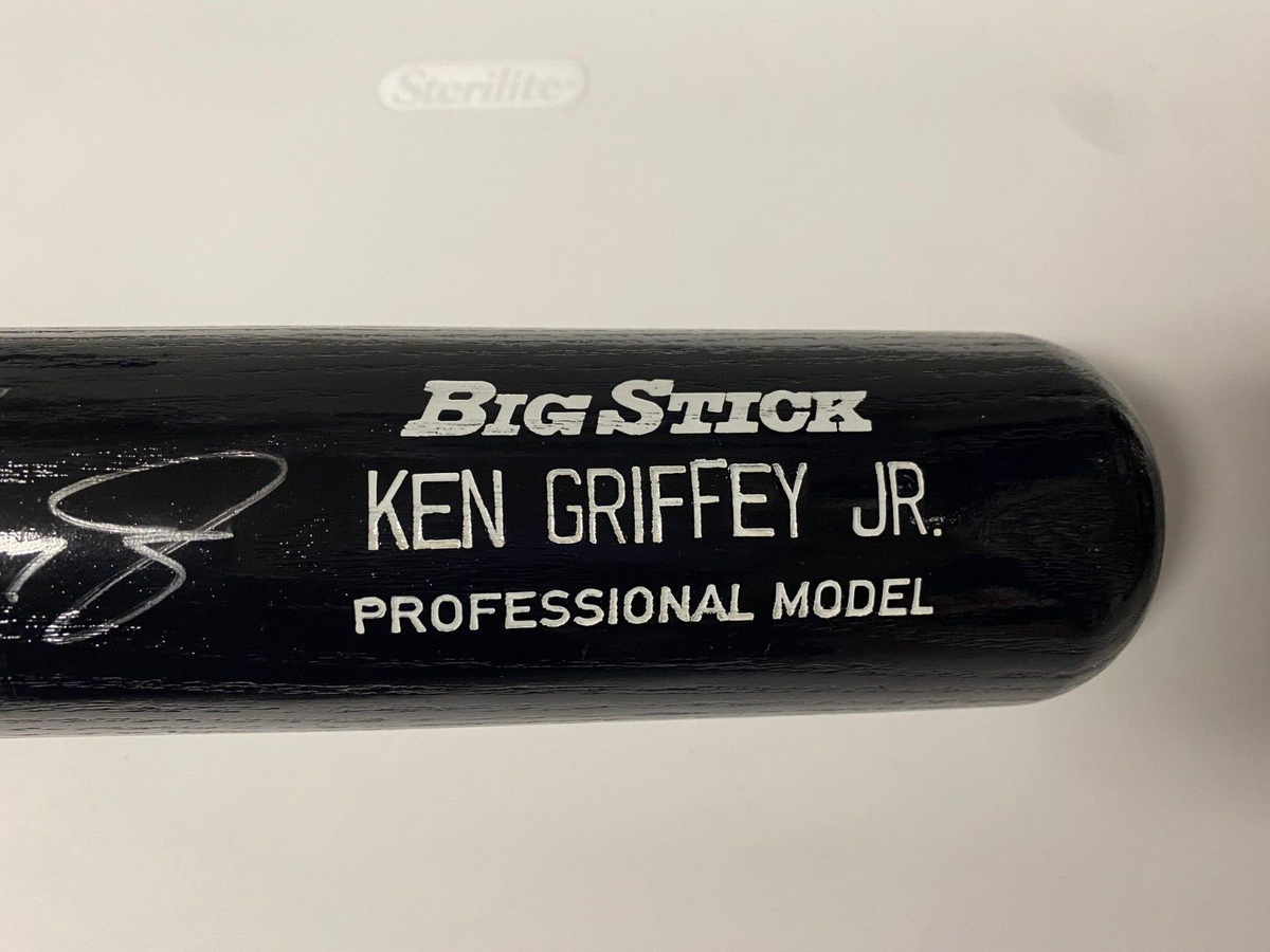 KEN GRIFFEY JR SEATTLE MARINERS SIGEND AUTOGRAPHED RAWLINGS BLACK BAT PSA