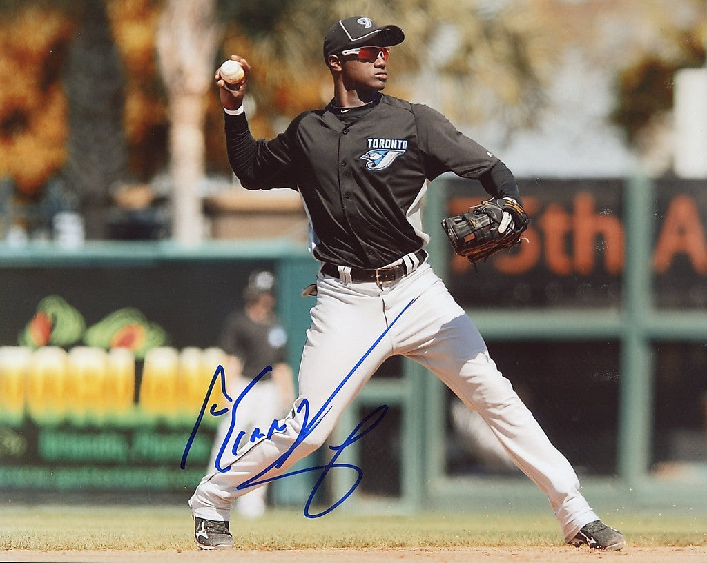 ADEINY  HECHAVARRIA    BLUE  JAYS  SIGNED 8X10