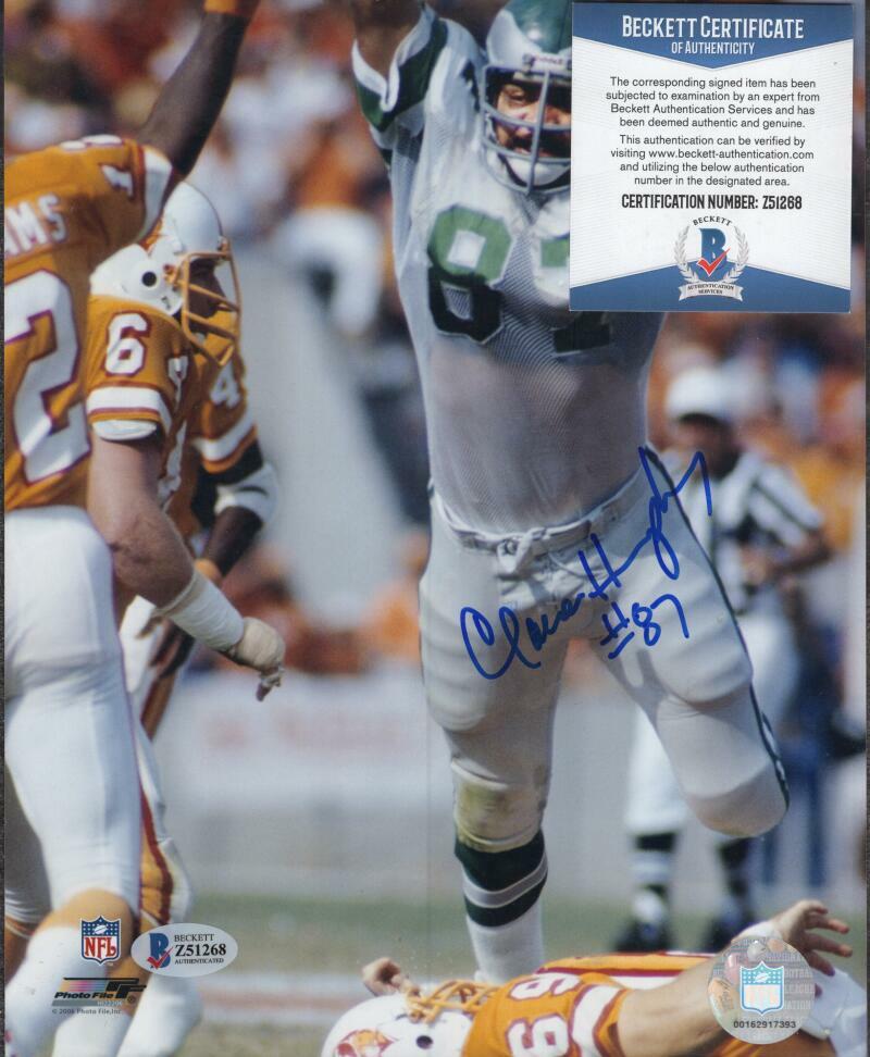 CLAUDE HUMPHREY PHILADELPHIA EAGLES SIGNED 8X10 PHOTO BECKETT Z51268