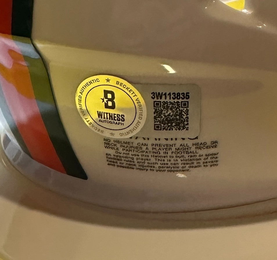 VINCE WILFORK MIAMI HURRICANES SIGNED AUTOGRAPHED WHITE MINI HELMET BAS